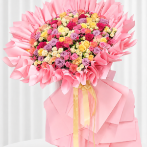 دسته گل رز میکس رنگی لاکچری